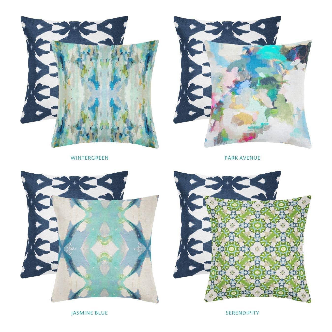 Palm Navy Decorative Pillow: 22” x 22” Throw Pillow