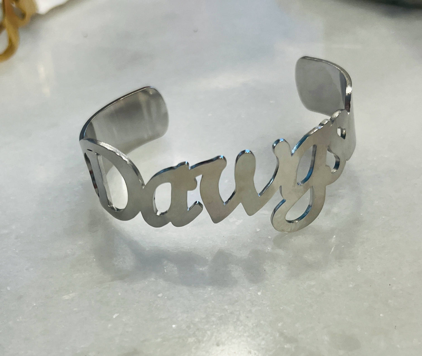 DAWGS Bangle Bracelets Medium script size Stainless Go Dawgs: Yellow Gold