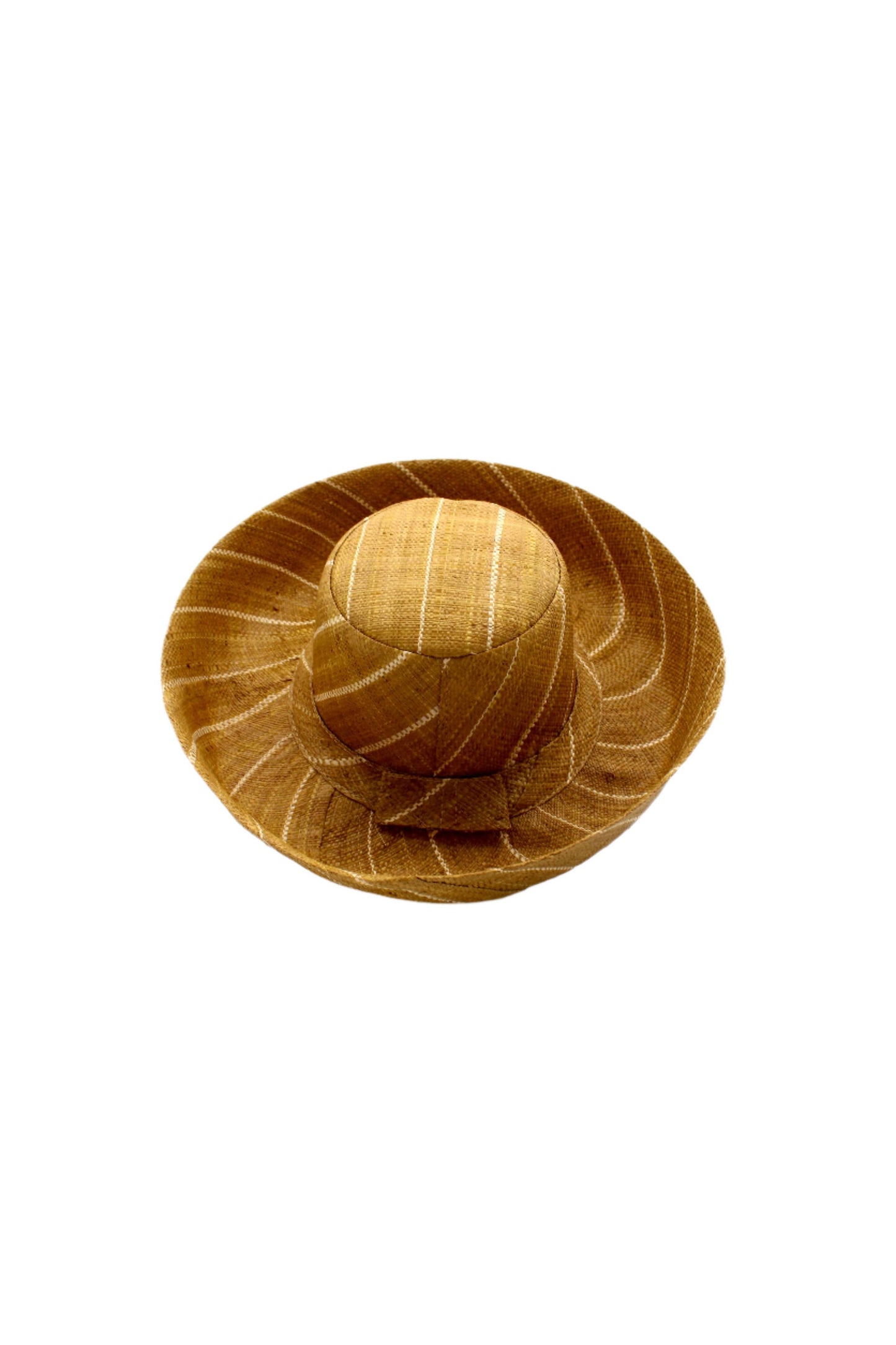 5" & 7" Wide Brim Pinstripe Packable Straw Sun Hats: Black Pinstripes / 5" Brim