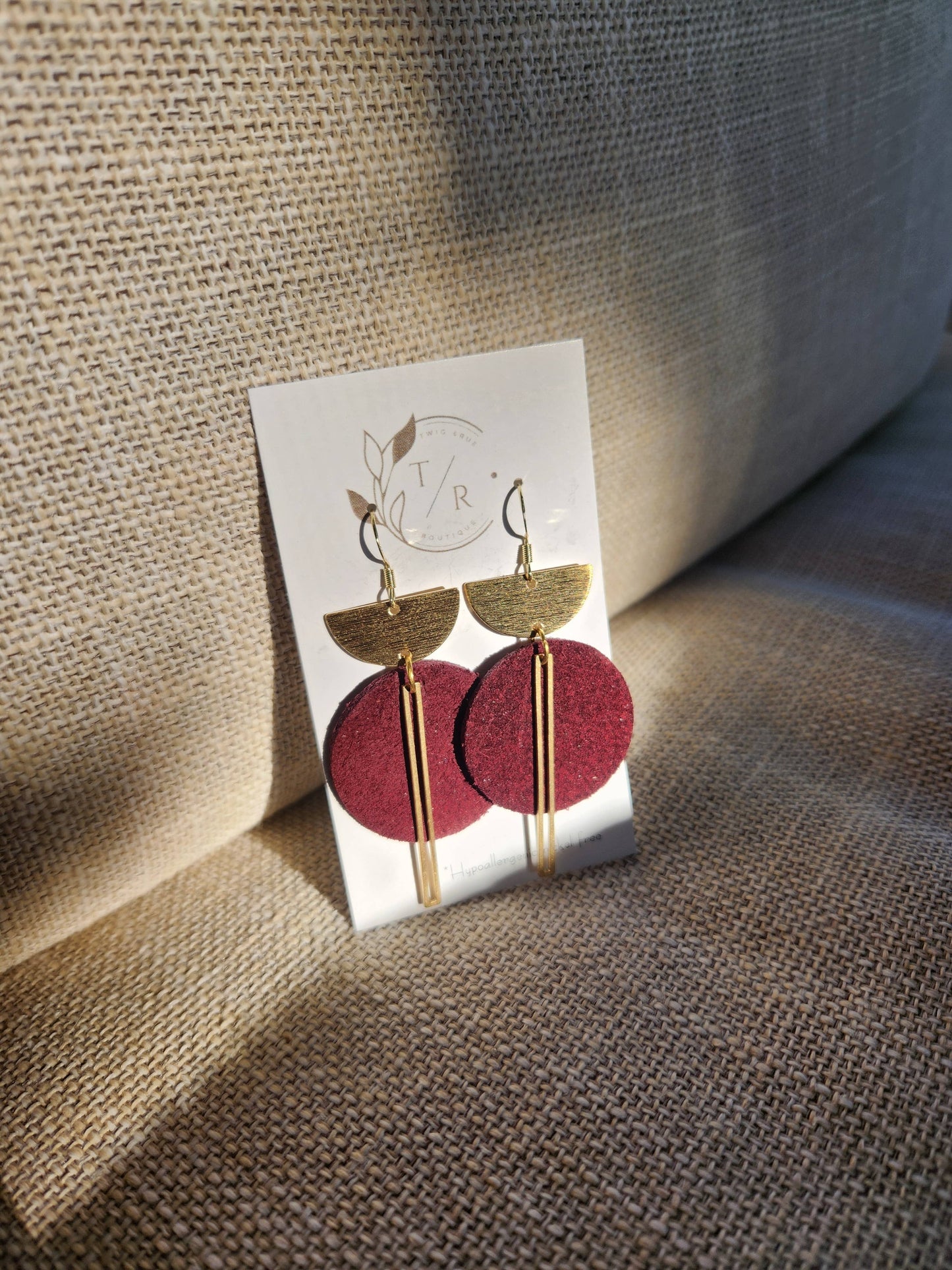 Ryan| Suede leather earring: Black