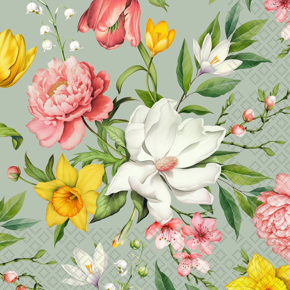Paper Lunch Napkins 20 Ct Lovely Flowers