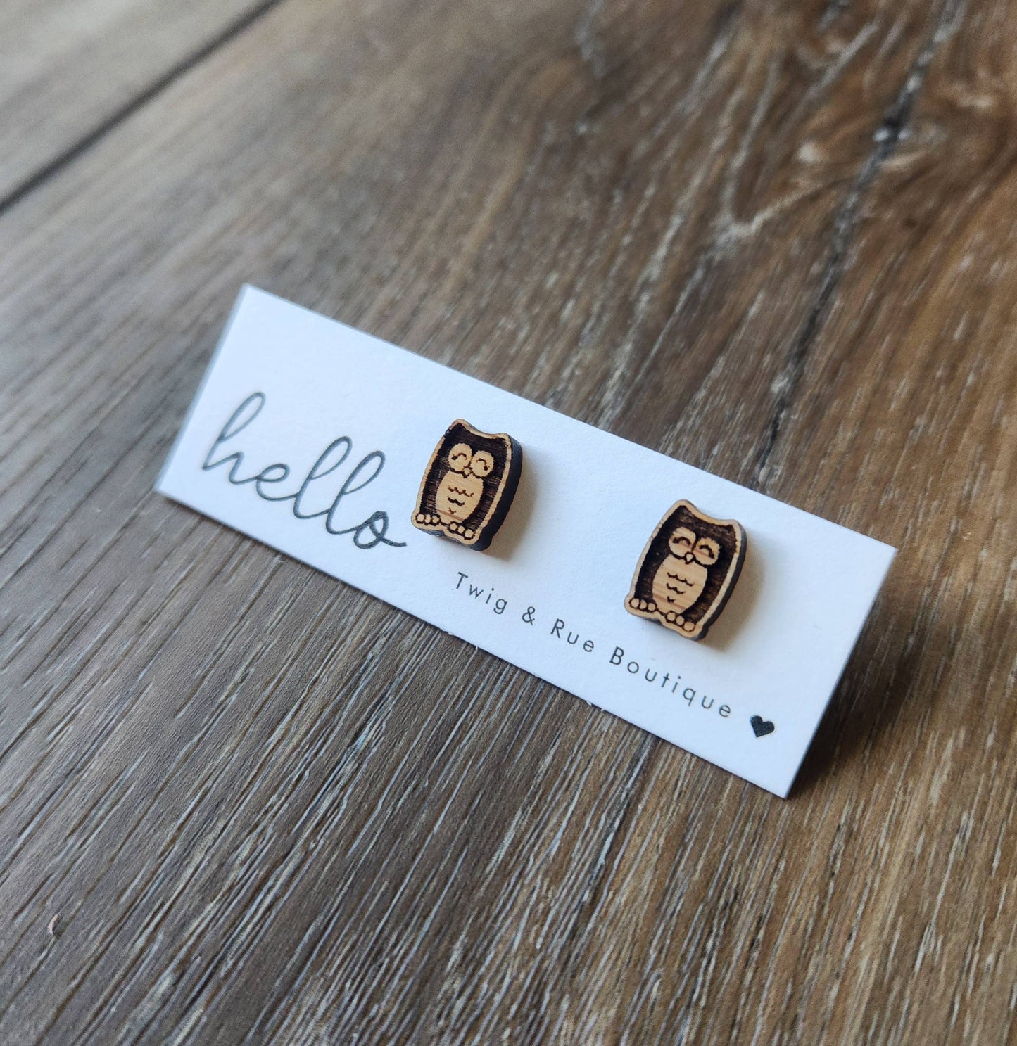 Animal Wood Earrings: Bird