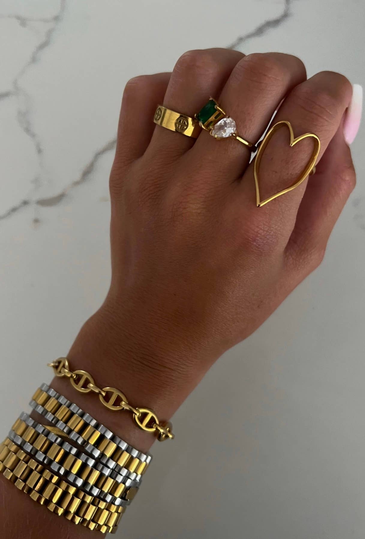 GOLD HEART RING : 7