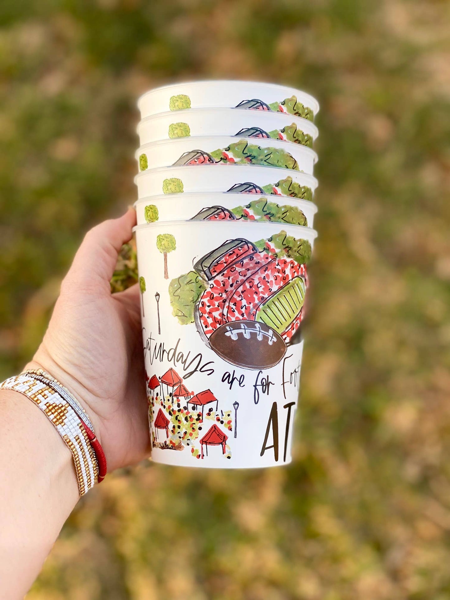 UGA-Athens Reusable Cups, tailgating, gameday gifts set of 4