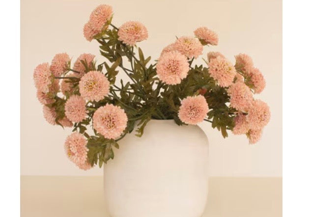 Bunch of Seven Faux Dahlias Light Pink