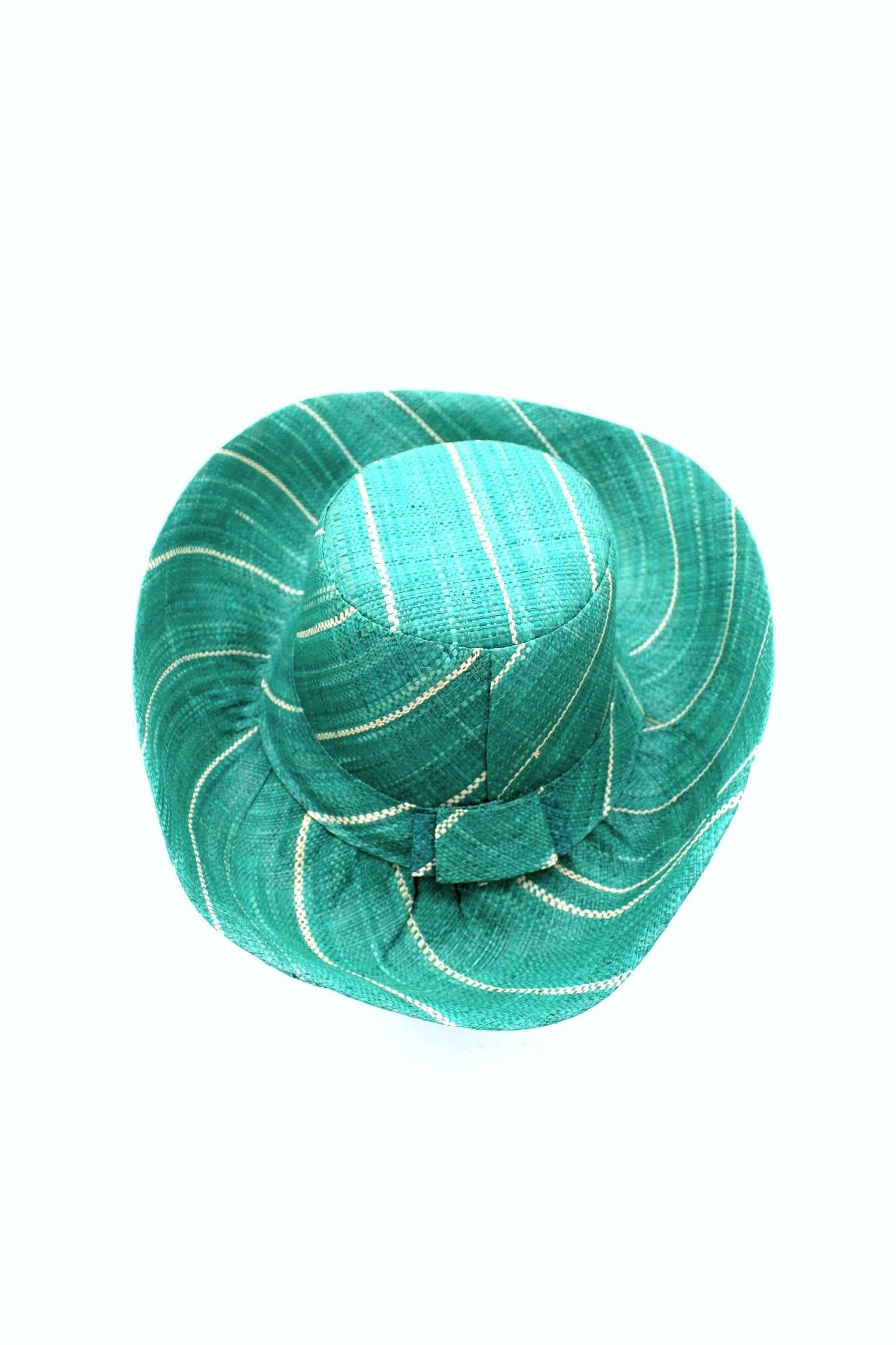 5" & 7" Wide Brim Pinstripe Packable Straw Sun Hats: Black Pinstripes / 5" Brim