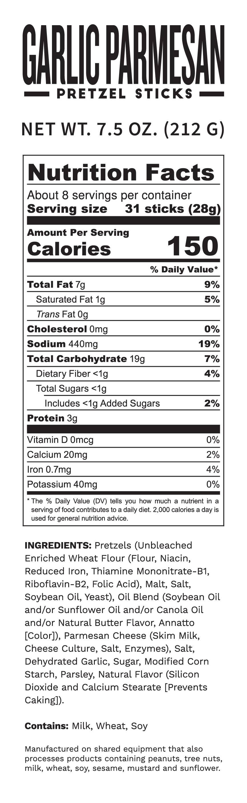 Pop Daddy – Garlic Parmesan Seasoned Pretzels 7.5oz Large Bag