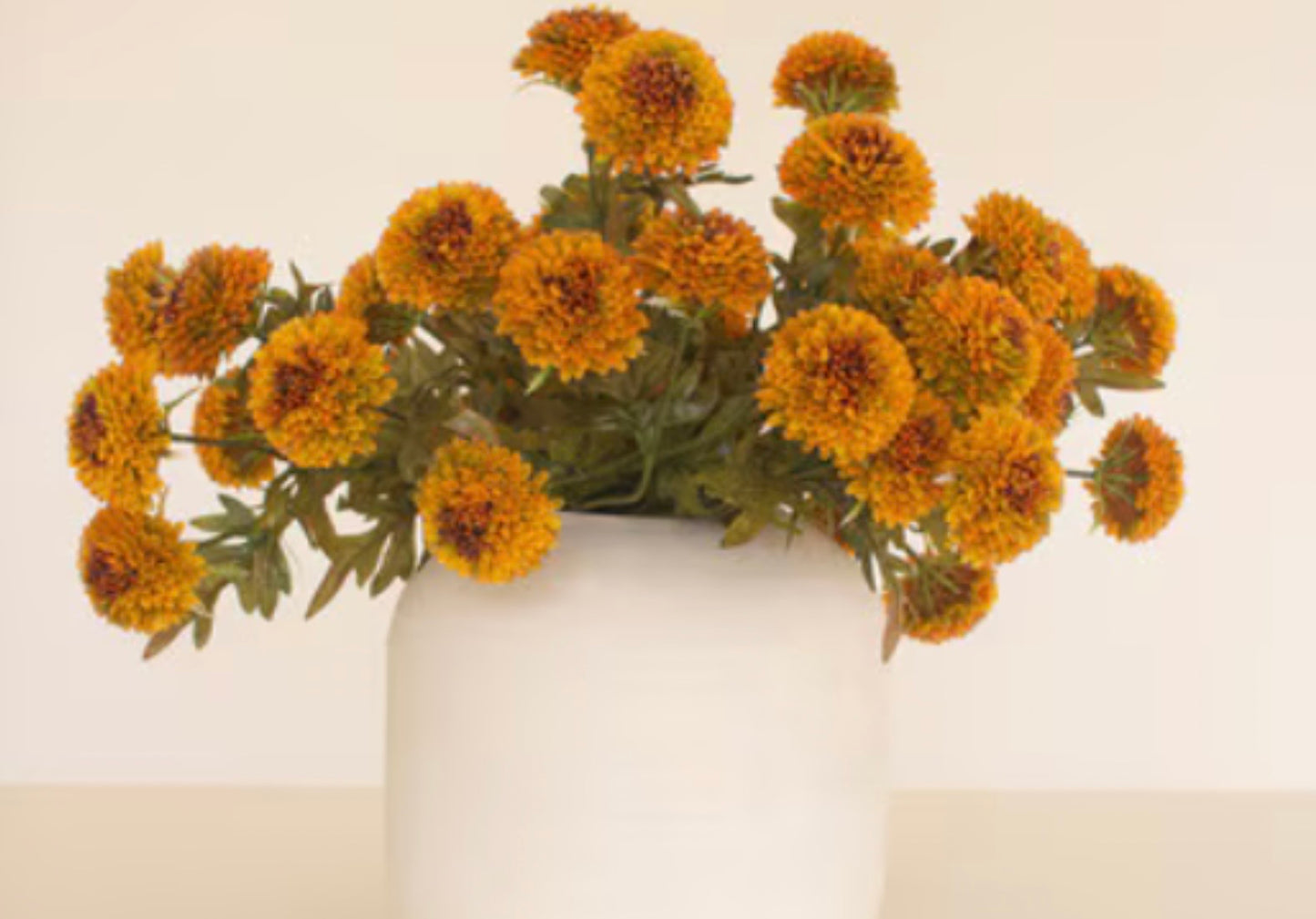 Bunch of Seven Faux Dahlias-Mustard