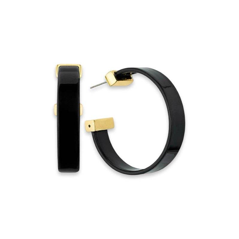 Black + Gold Statement Hoop Earrings| Fall Earrings