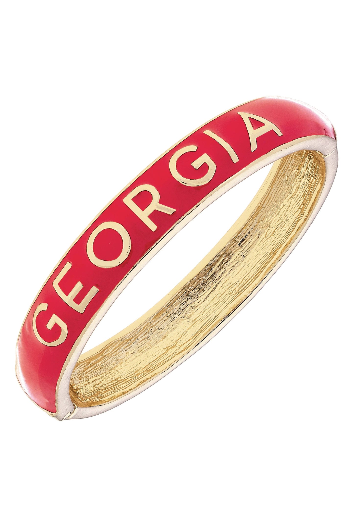 Georgia Bulldogs Sculpted Enamel Hinge Bangle in Red: Red