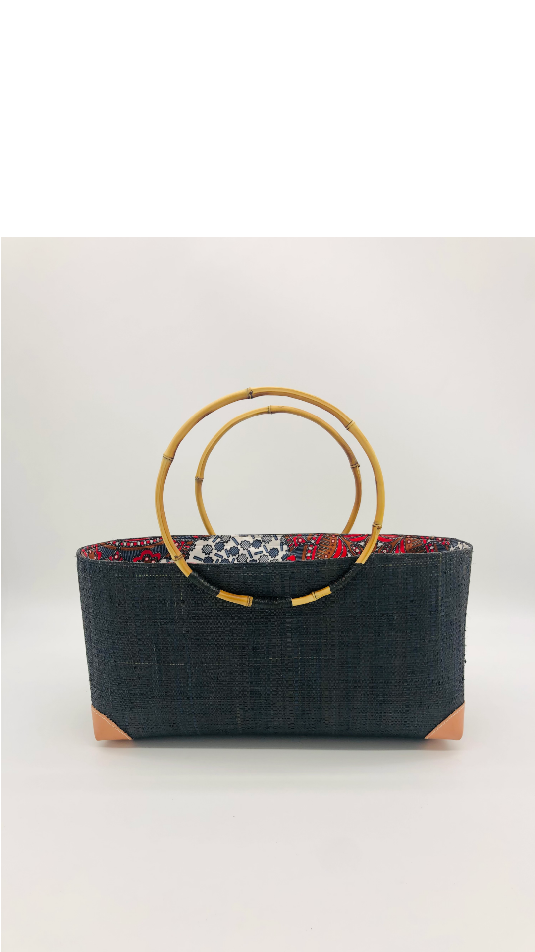 Bebe Straw Handbag with Bamboo Handles: Natural