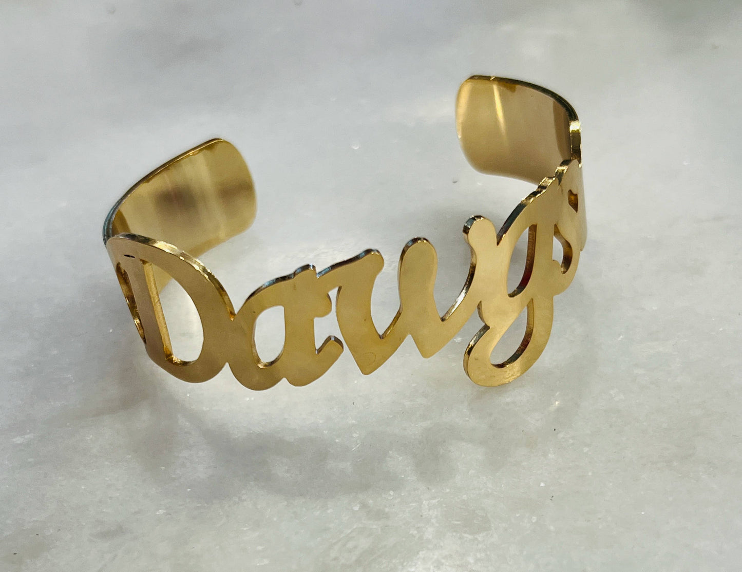 DAWGS Bangle Bracelets Medium script size Stainless Go Dawgs: Yellow Gold