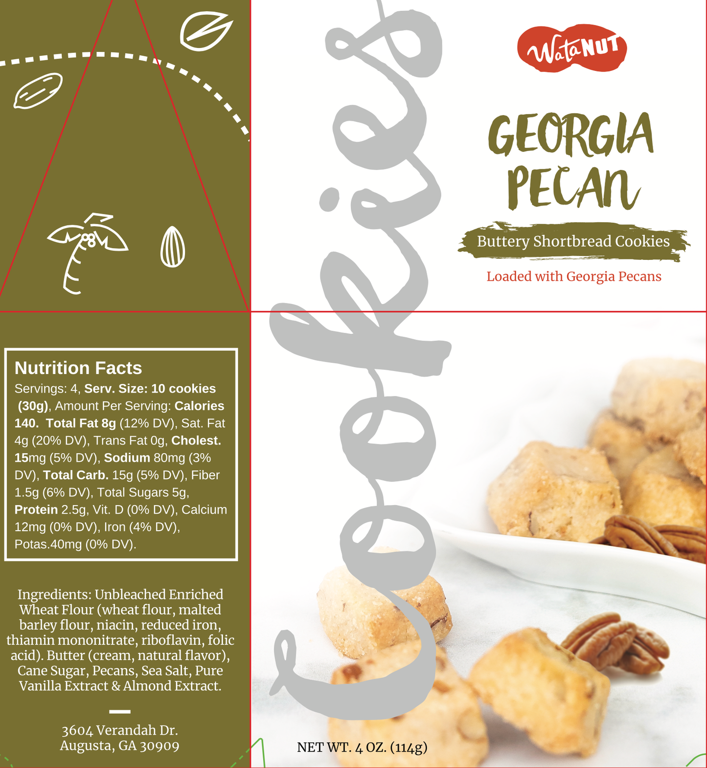 Watanut Georgia Pecan Shortbread Box