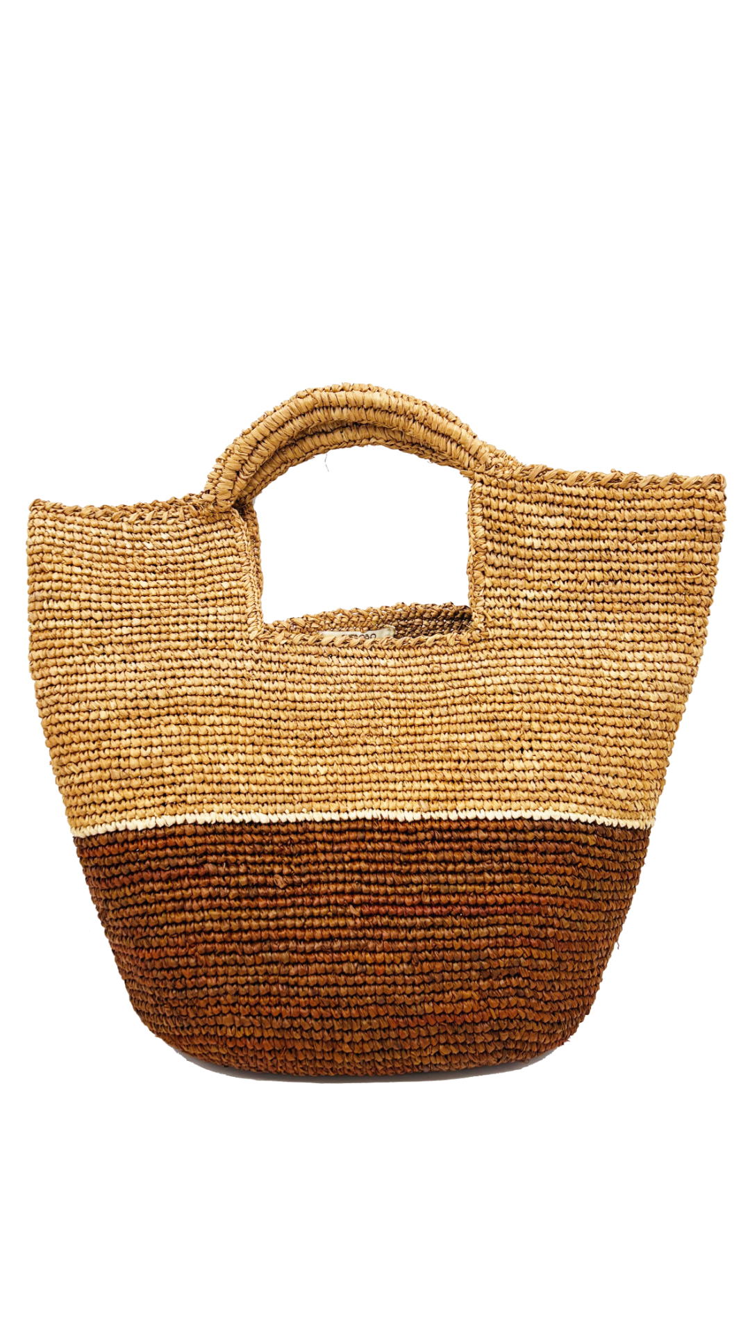 ConCon Crochet Straw Basket: Tobacco