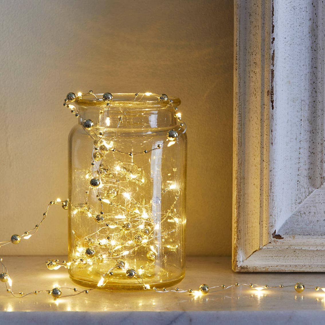 Gold Bead LED String Lights | 10ft | Christmas Lights |