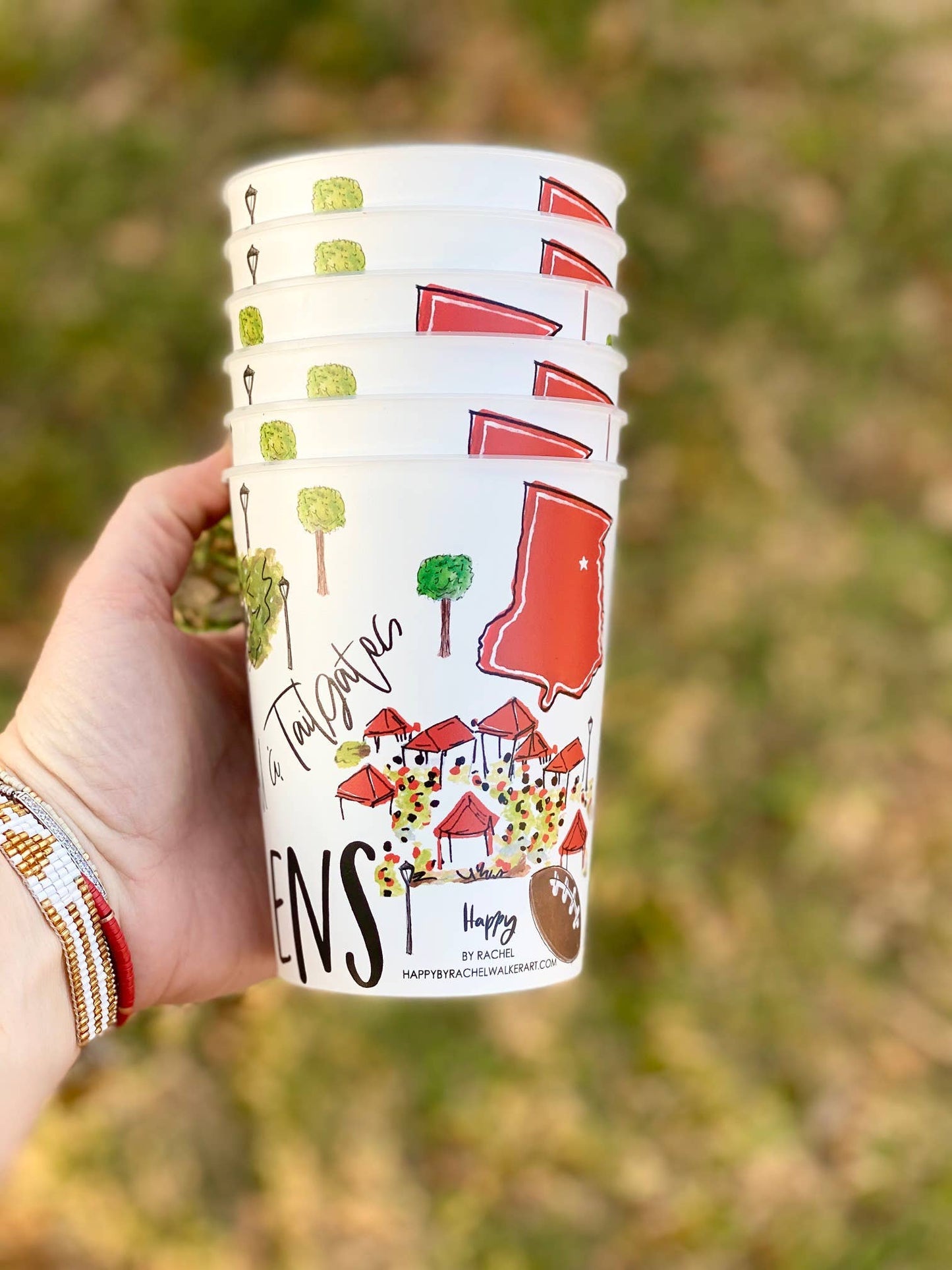 UGA-Athens Reusable Cups, tailgating, gameday gifts set of 4
