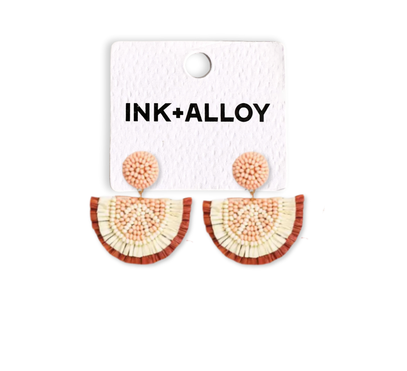 Josephine Grapefruit Raffia Drop Earrings Blush Wholesale