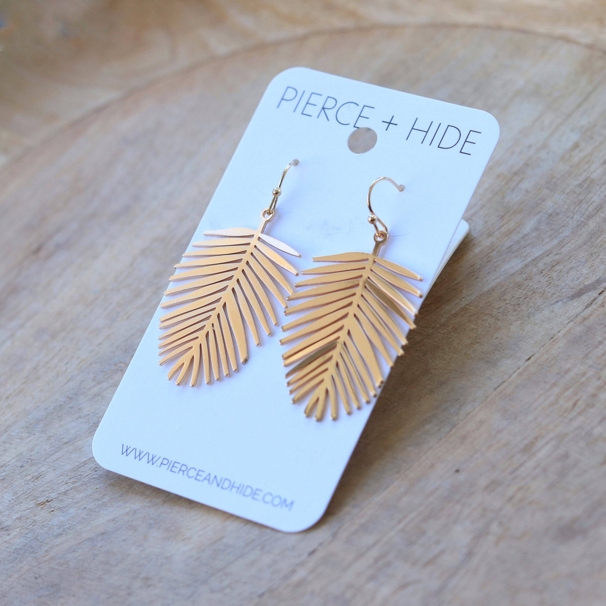 Pierce + Hide - Gold Leaf Earrings | Leaf Dangle