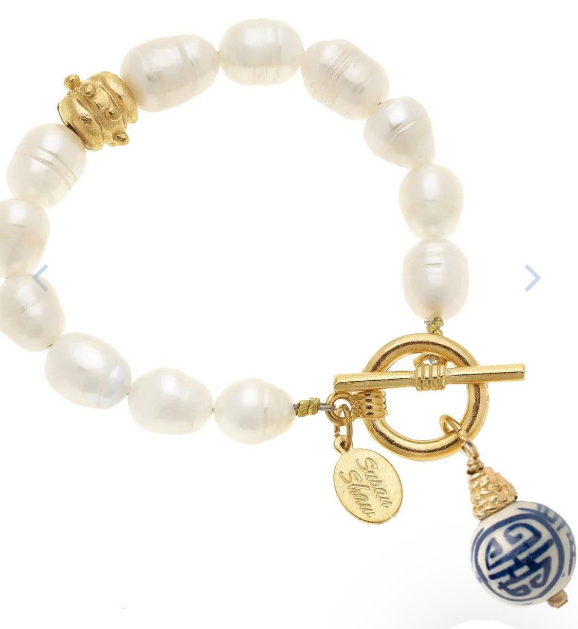 Susan Shaw Blue & White Pearl Bracelet