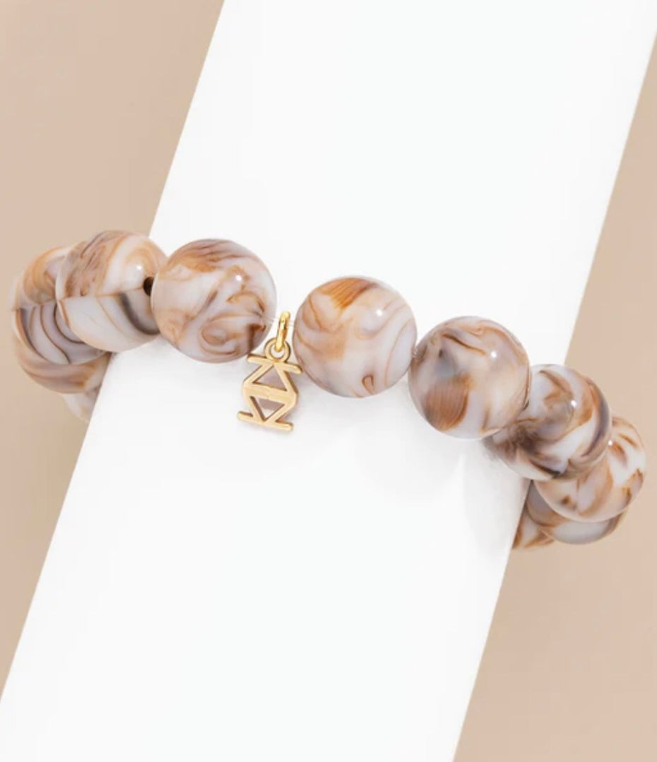 Zenzii Gabriella lg Beaded stretch marbled bracelet