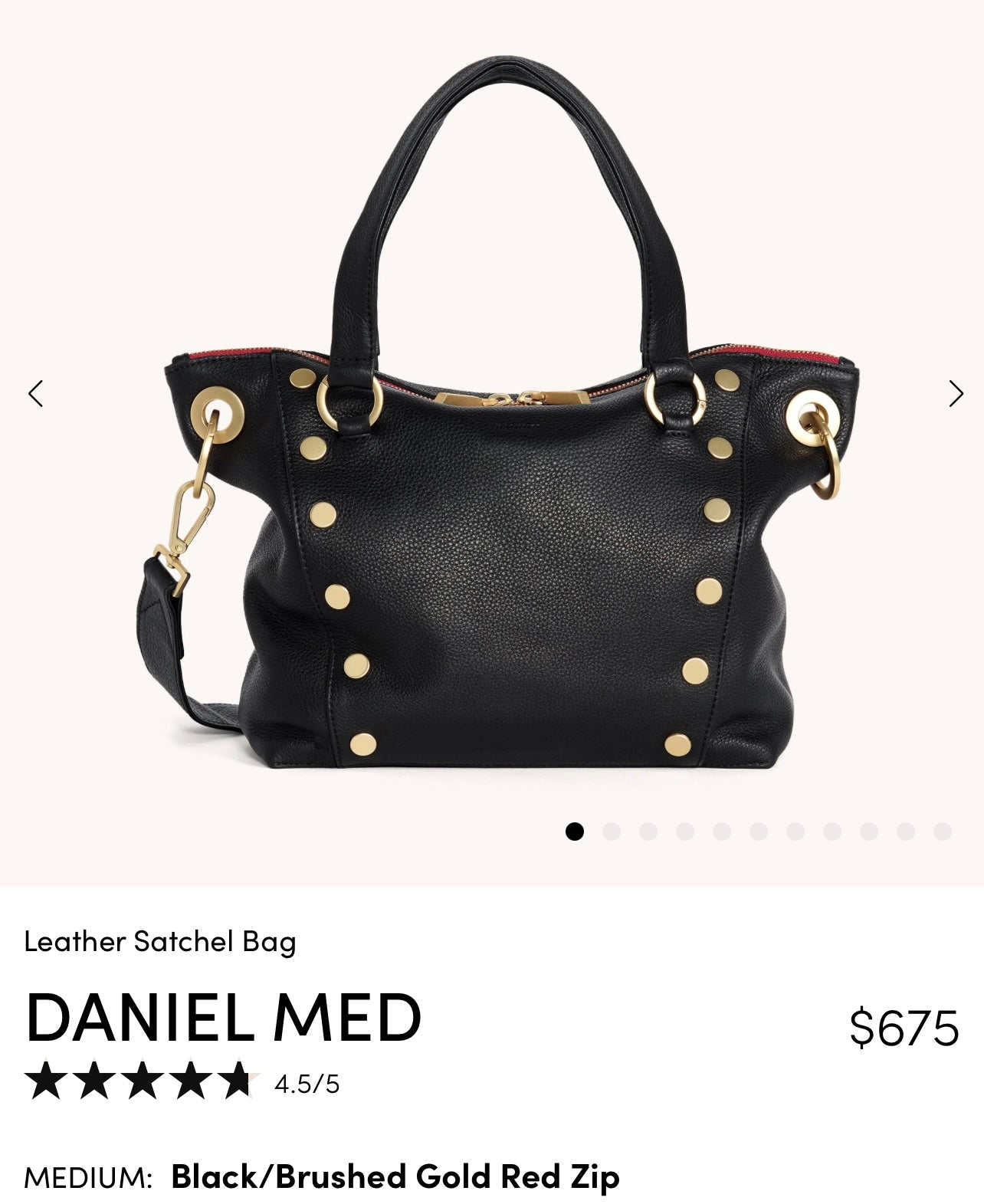 Hammitt Daniel Med Black Red zipper