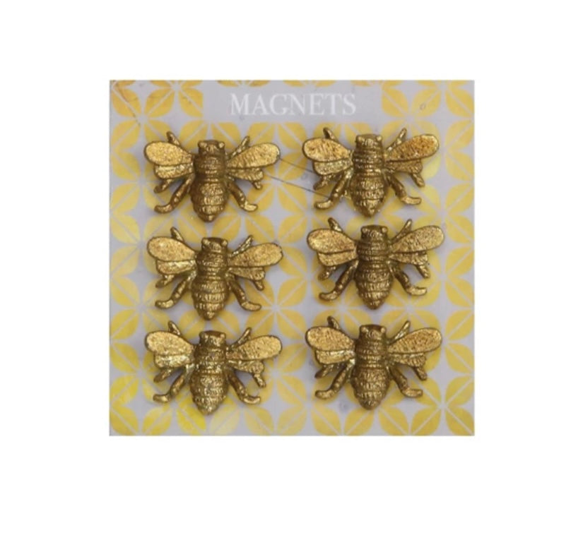 Pewter Bee Magnets on card set of 6