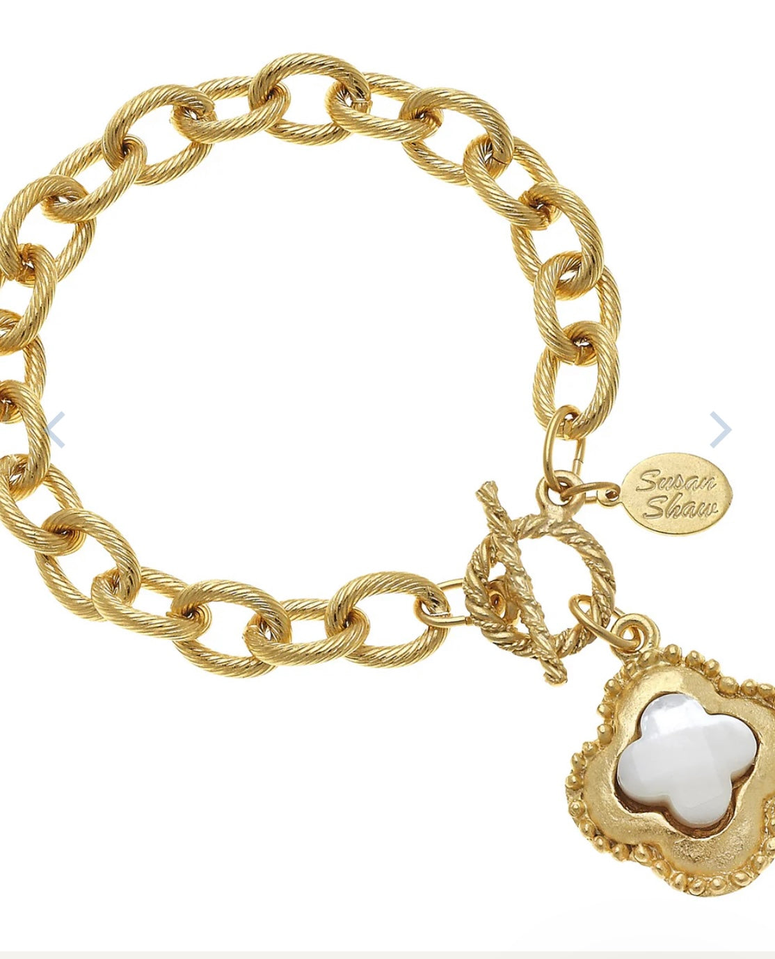 Susan Shaw Camellia Clover Toggle Bracelet