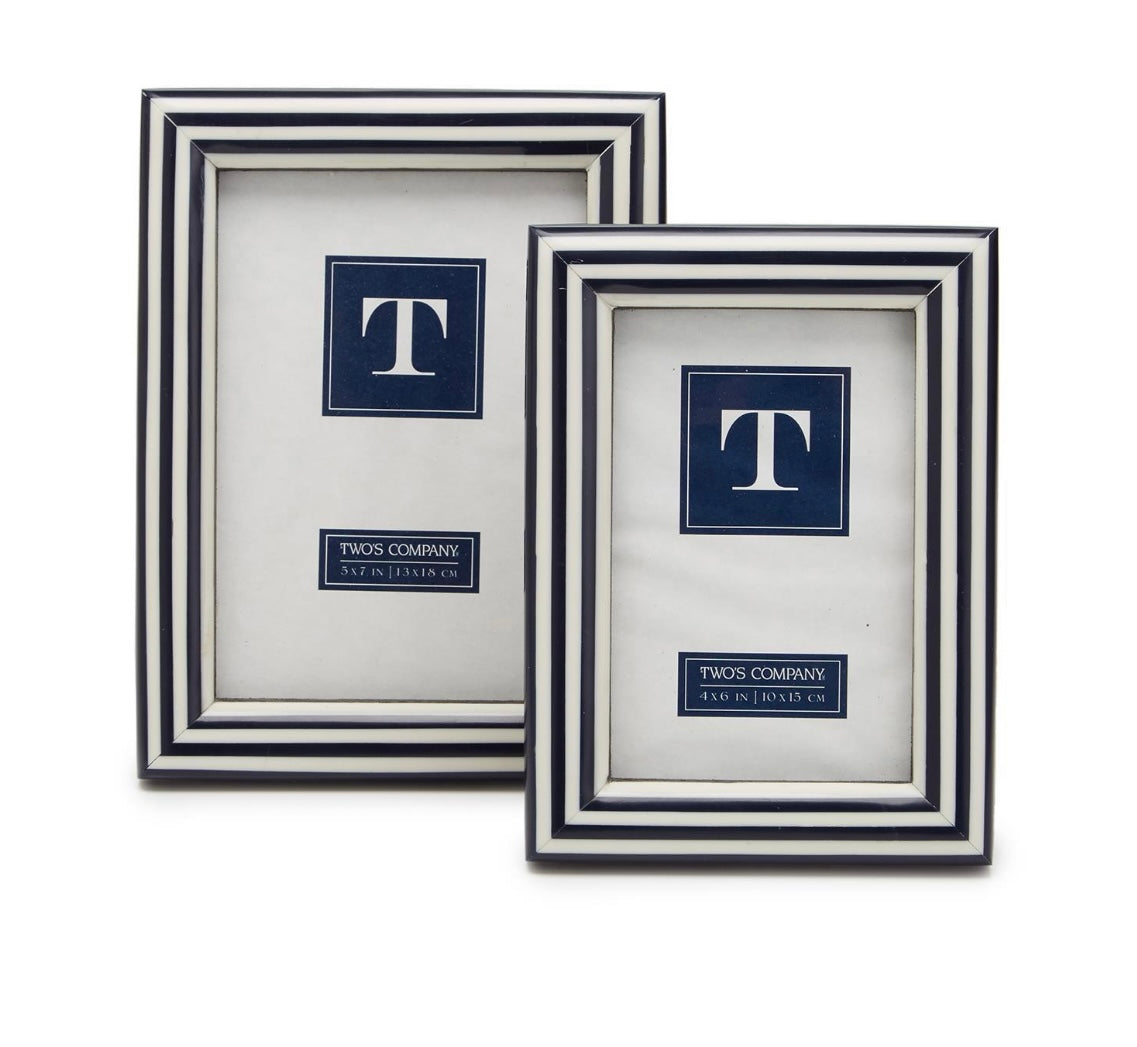 Striped Nautical Picture Frame 4x6 or 5x7
