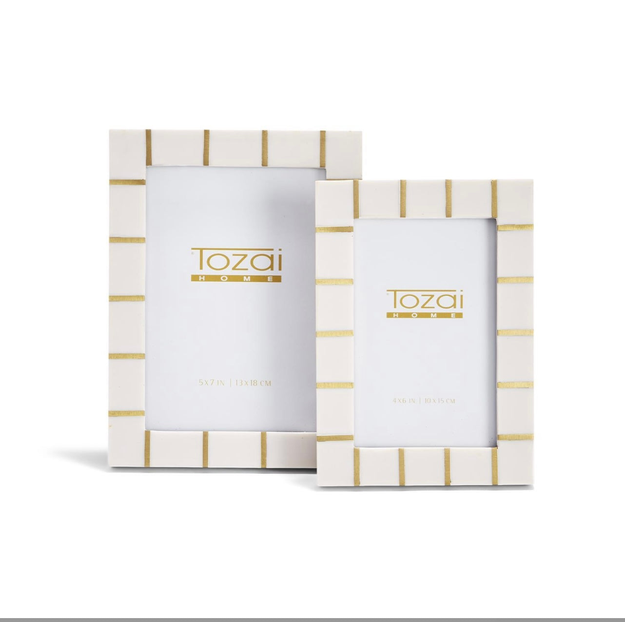 Ivory & Brass Lines Picture Frames