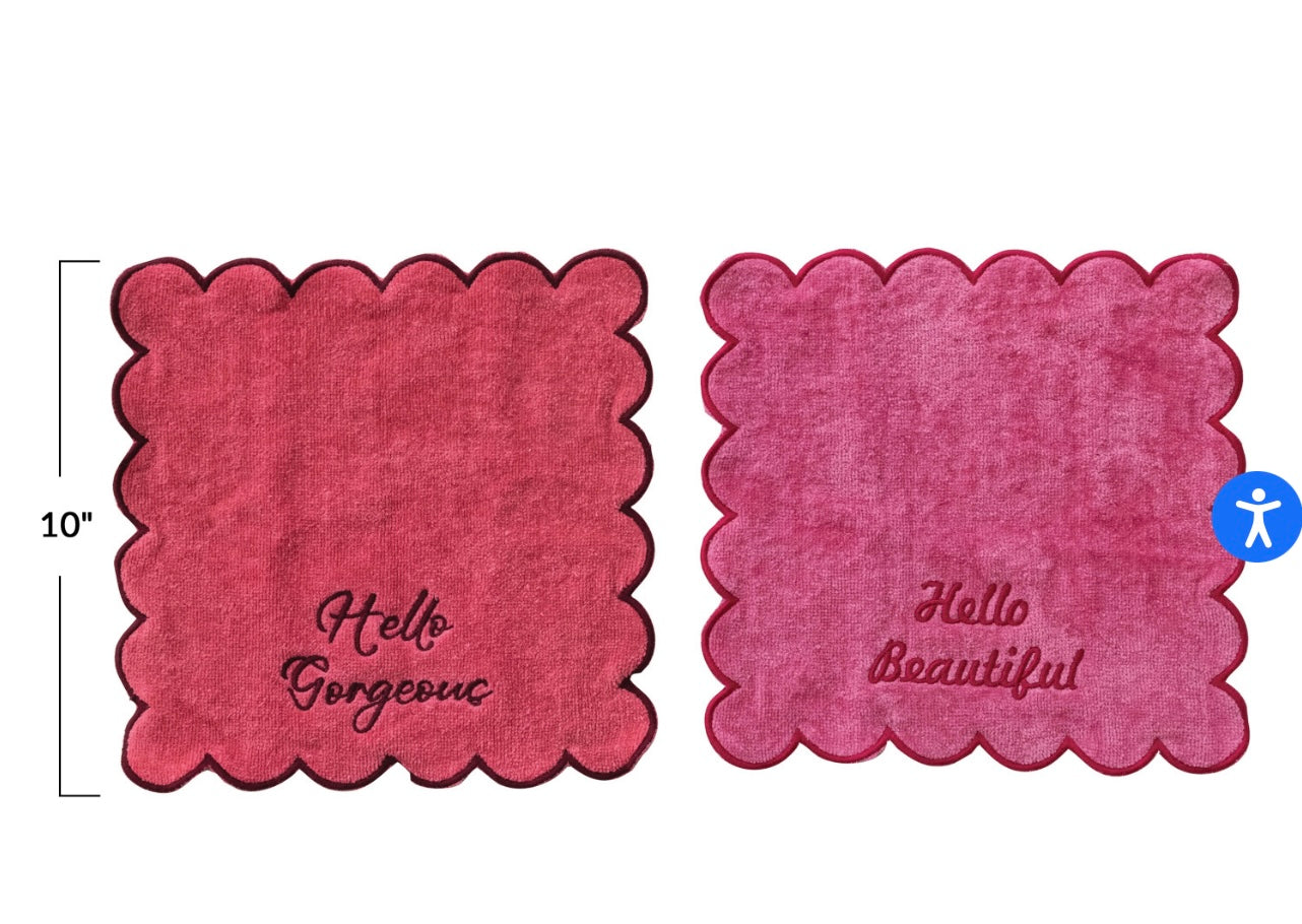 Embroidered Makeup Washcloth set of 2
