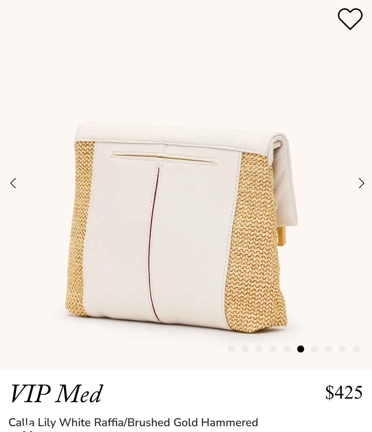 Hammitt VIP Medium Calla Lily White and Raffia