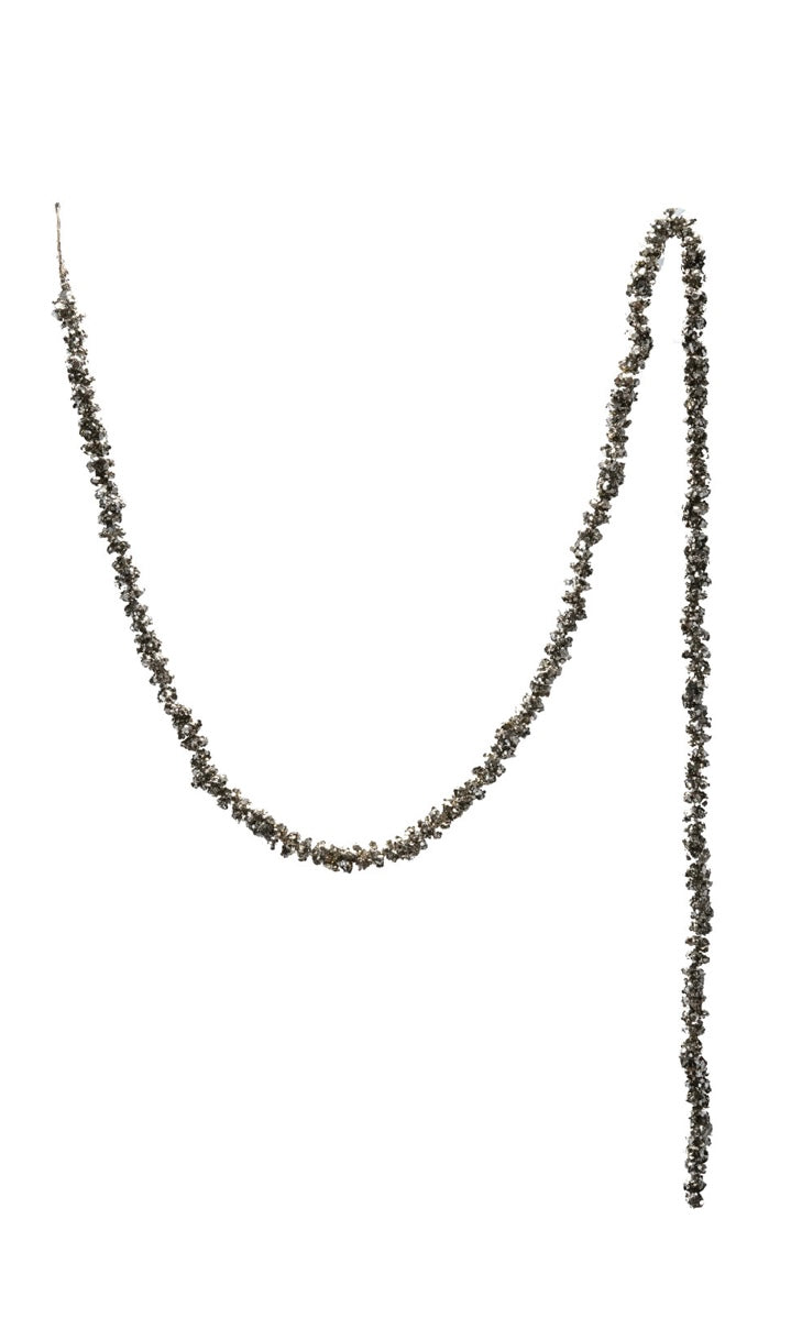 72"L x 3/4"H Foam Ball Garland with Glitter, Champagne Finish
