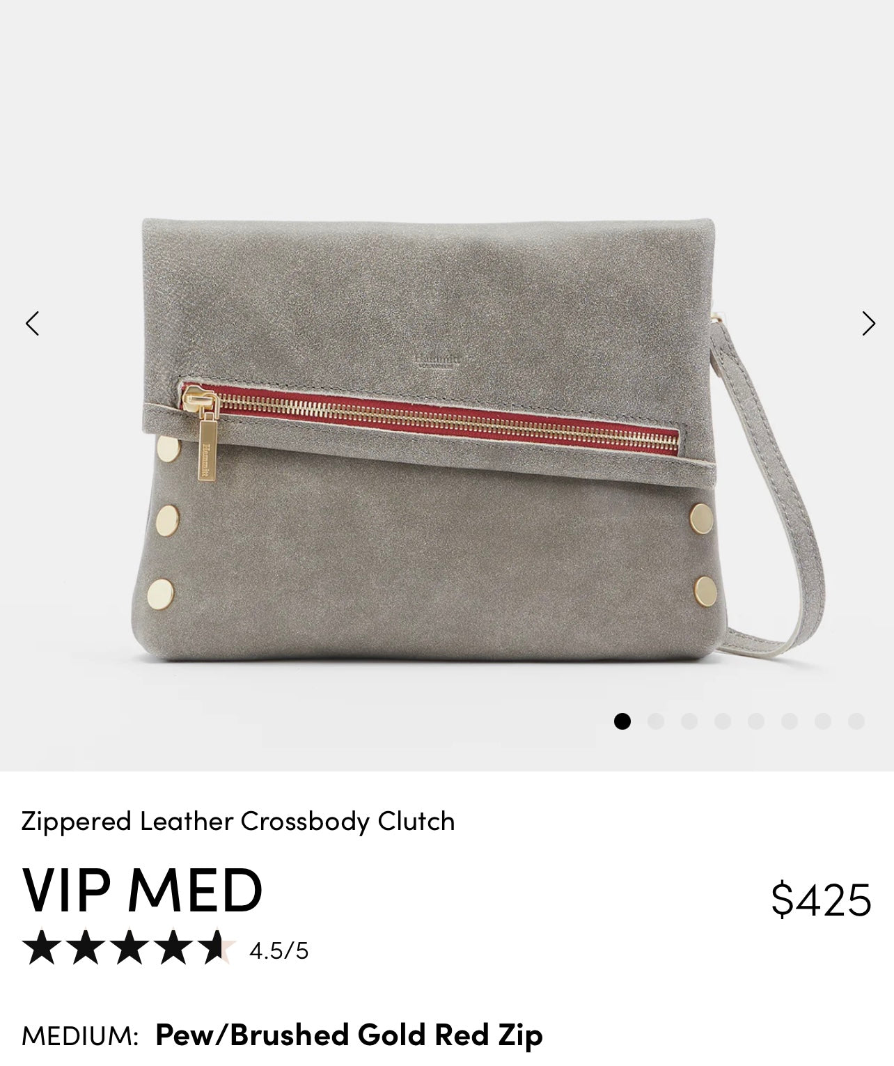 Hammitt VIP Med Pewter Red Zip