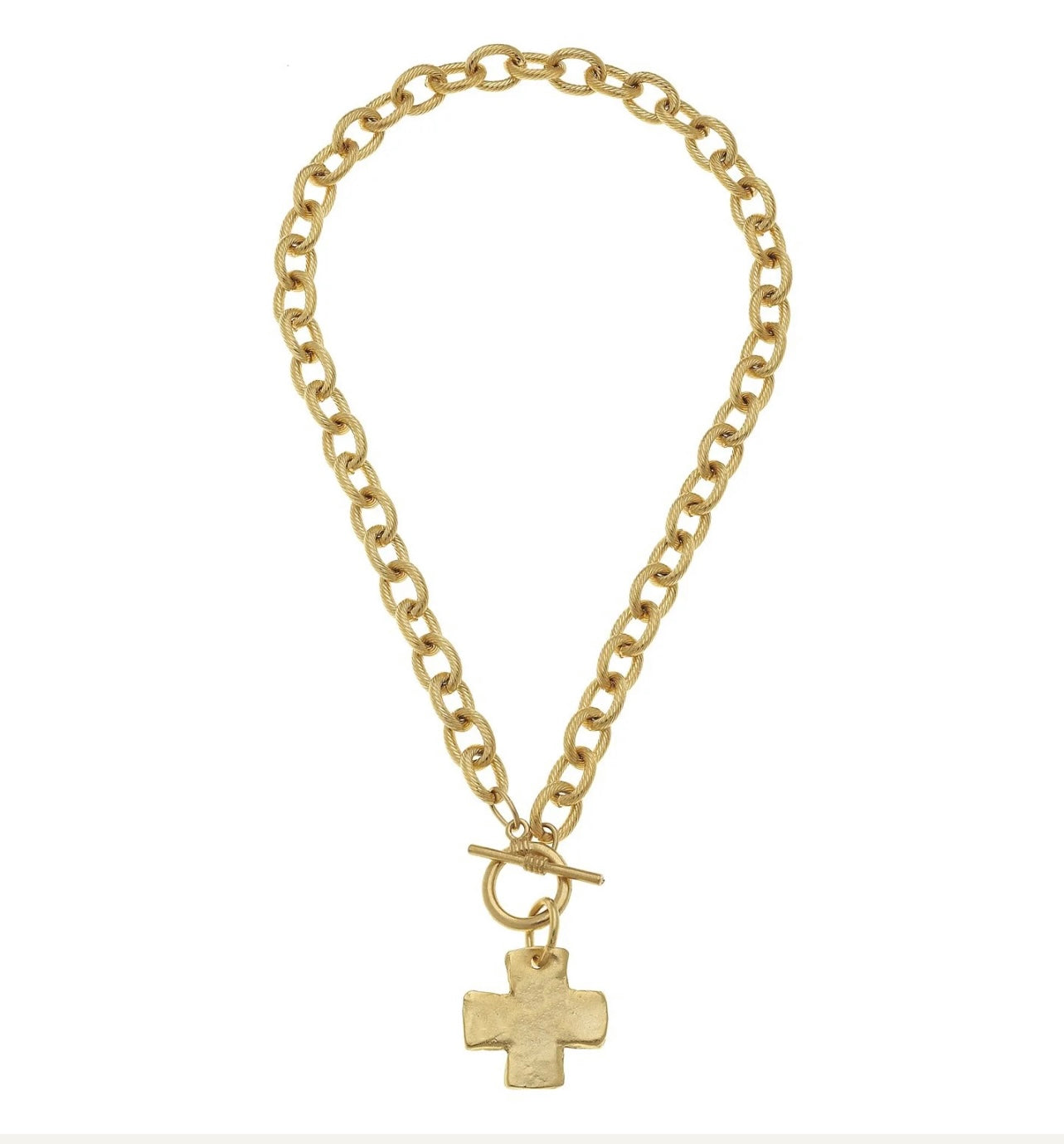 Susan Shaw Gold Toggle Cross Necklace