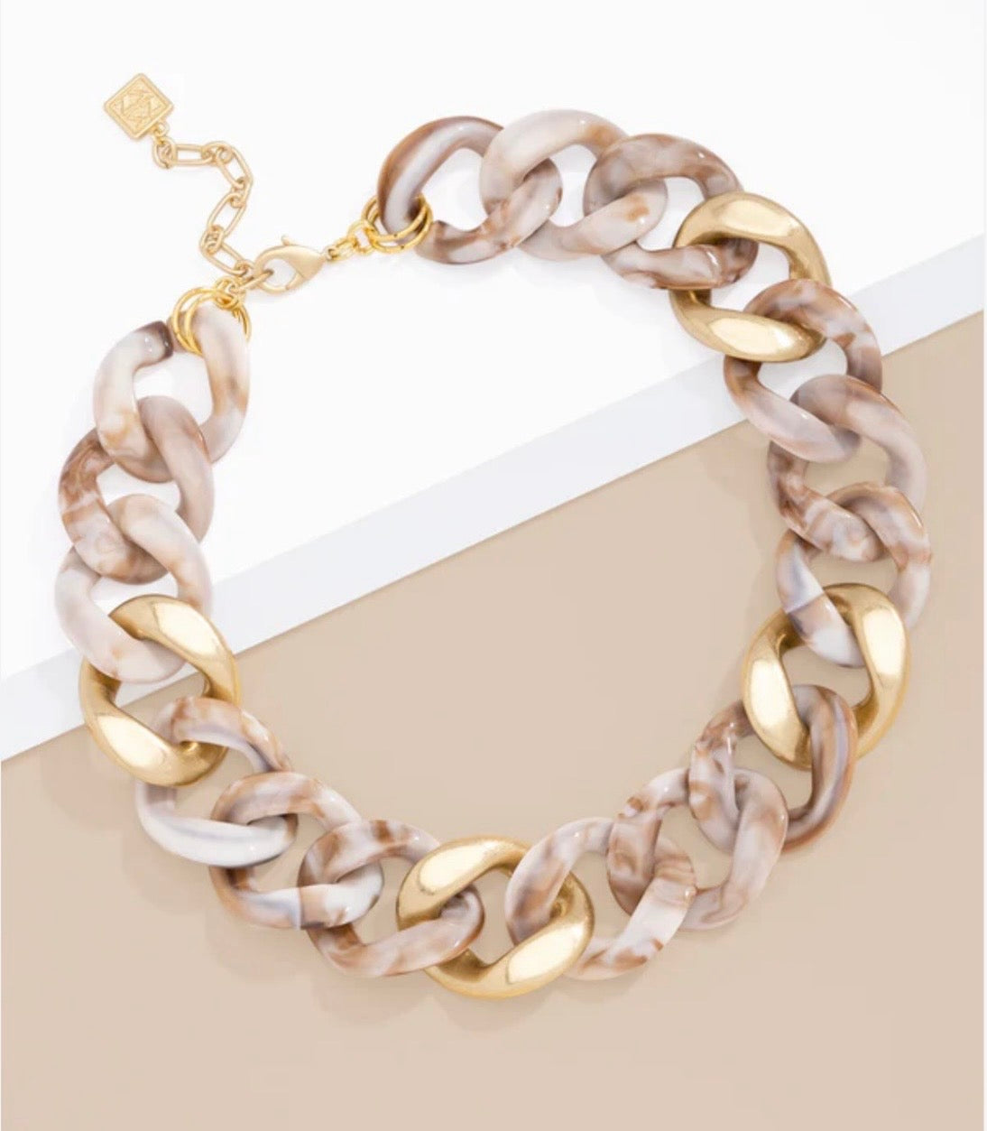 Zenzii marbled beige chain mixed bracelet