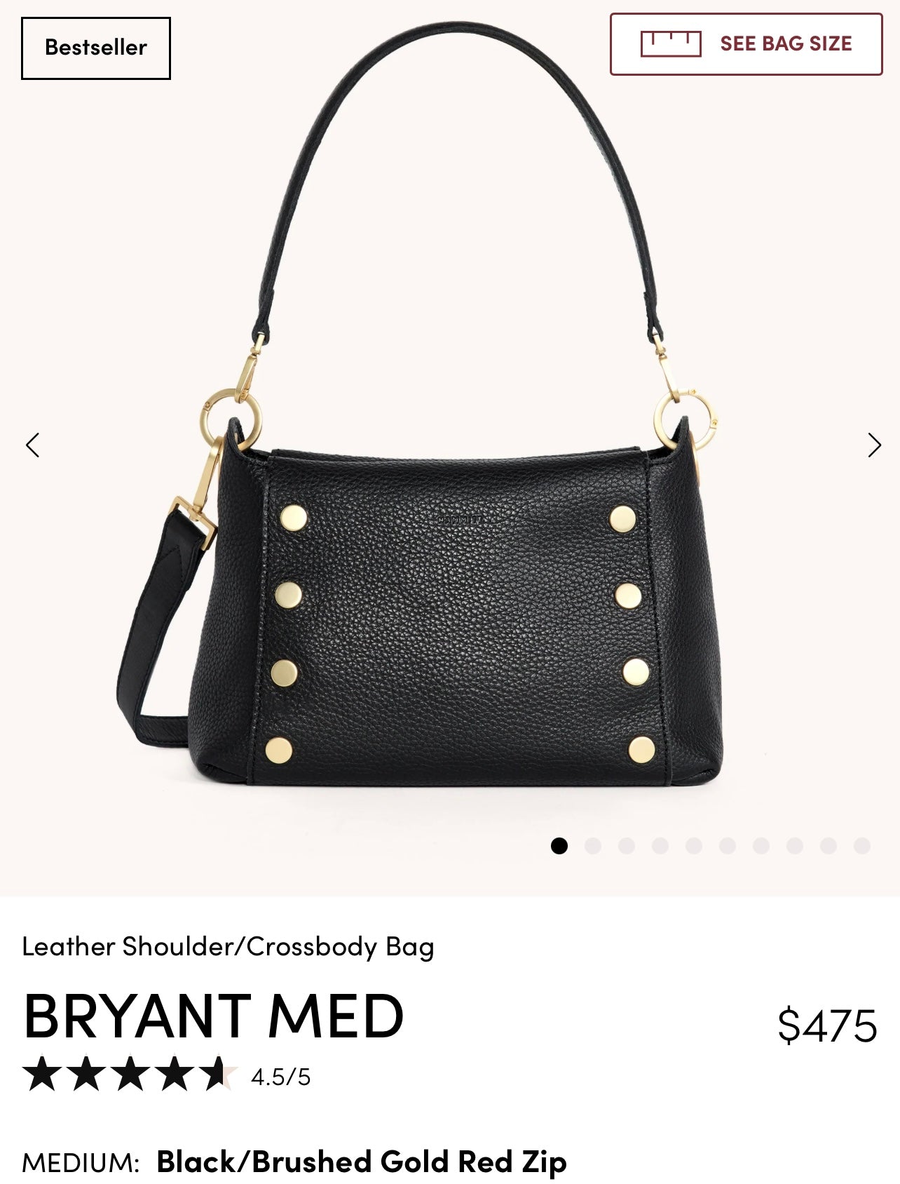Hammitt Bryant-Medium Black red zipper