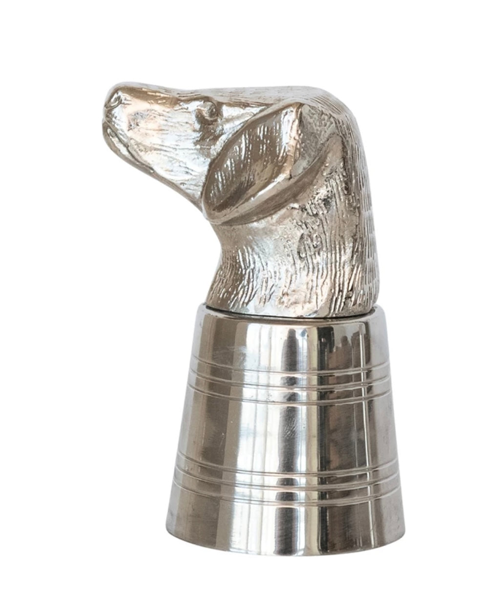 Cast Aluminum & Stainless Steel Dog Head Jigger in Kraft Box