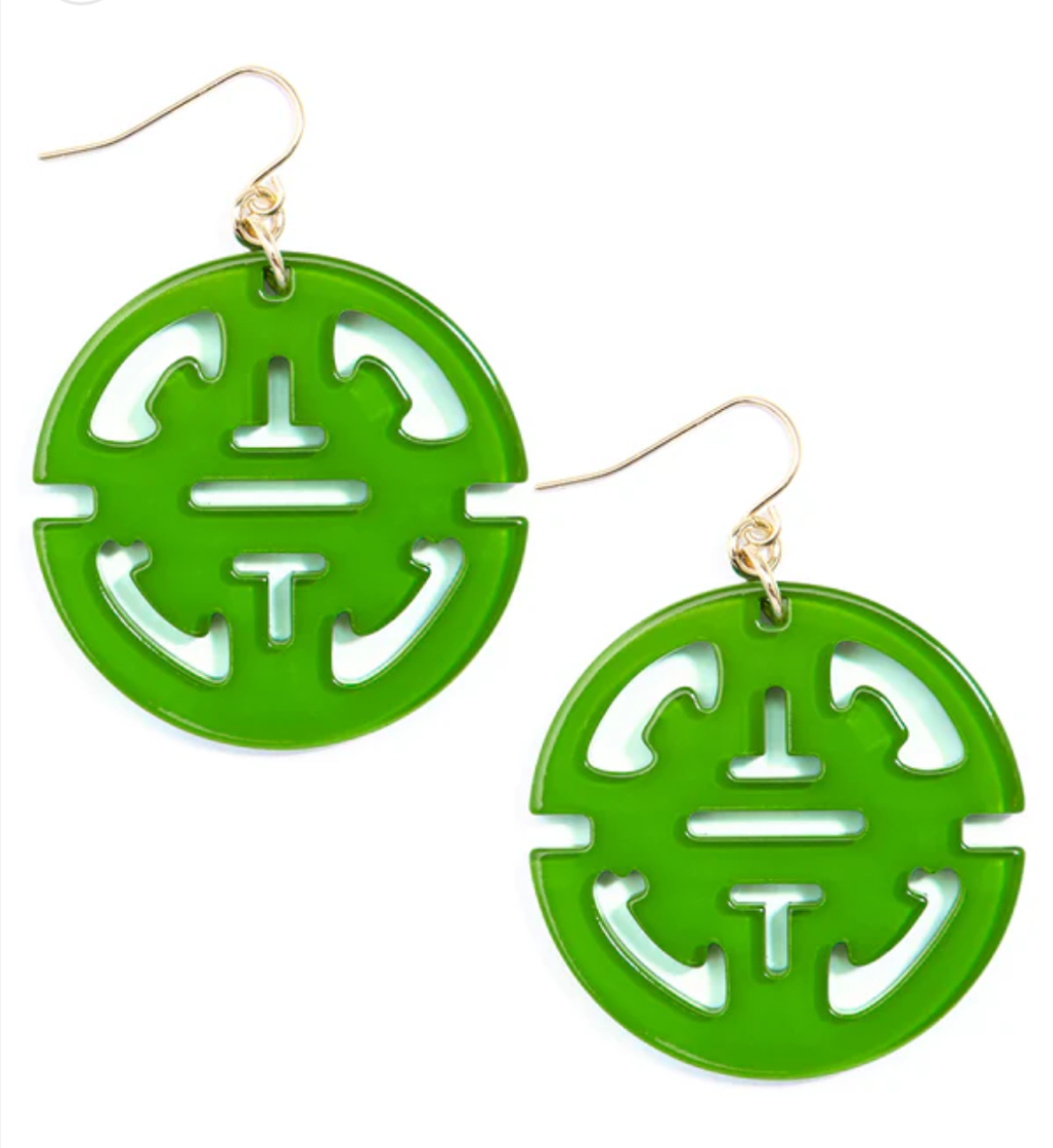Zenzii Isabella Resin drop earring green