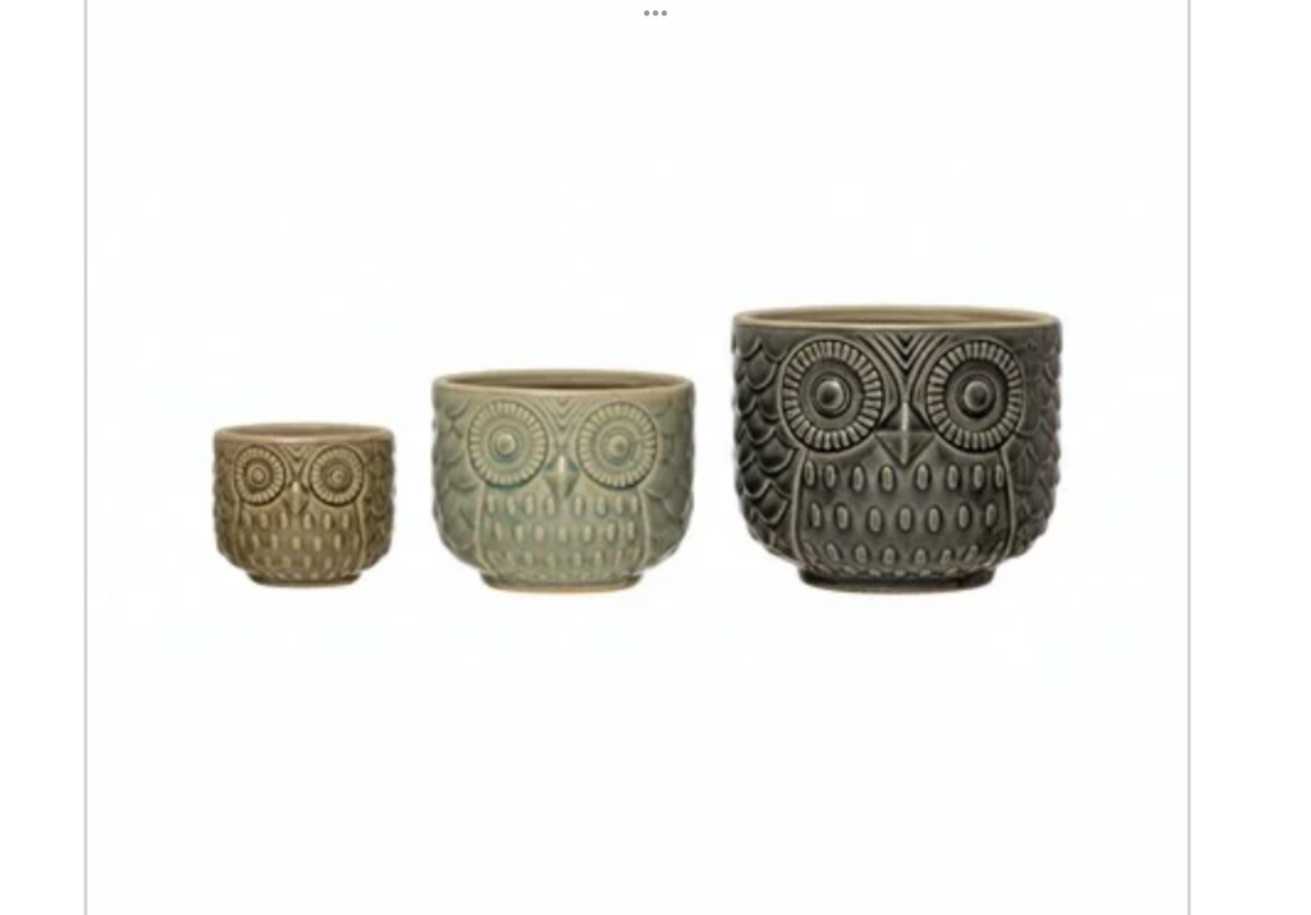 Decorative Stoneware Owl Container Small