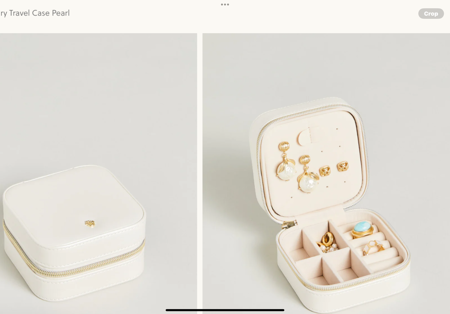 Spartina Velvet Jewelry Travel Case Pearl