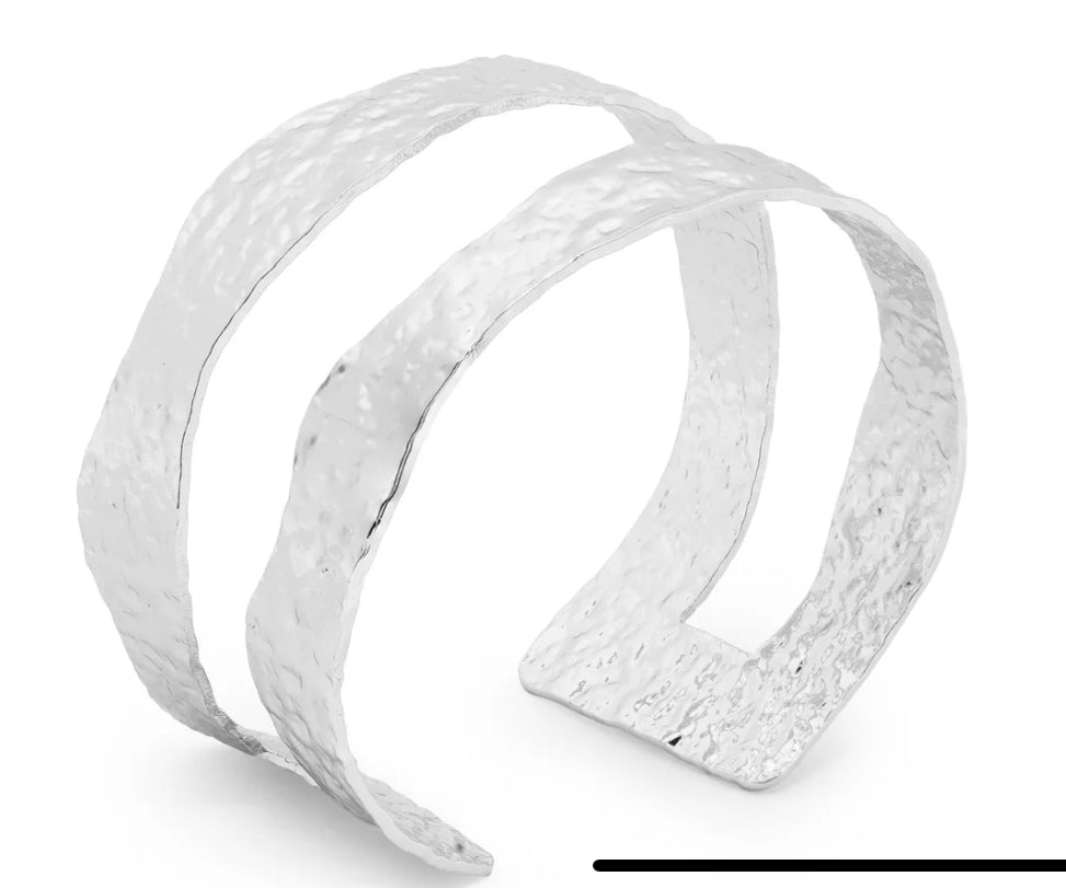 Leslie Curtis Angelica Hammered Silver Bracelet