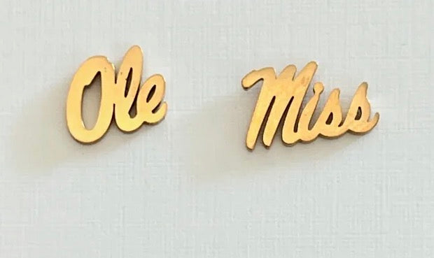 Ole Miss Gold Stud Earrings