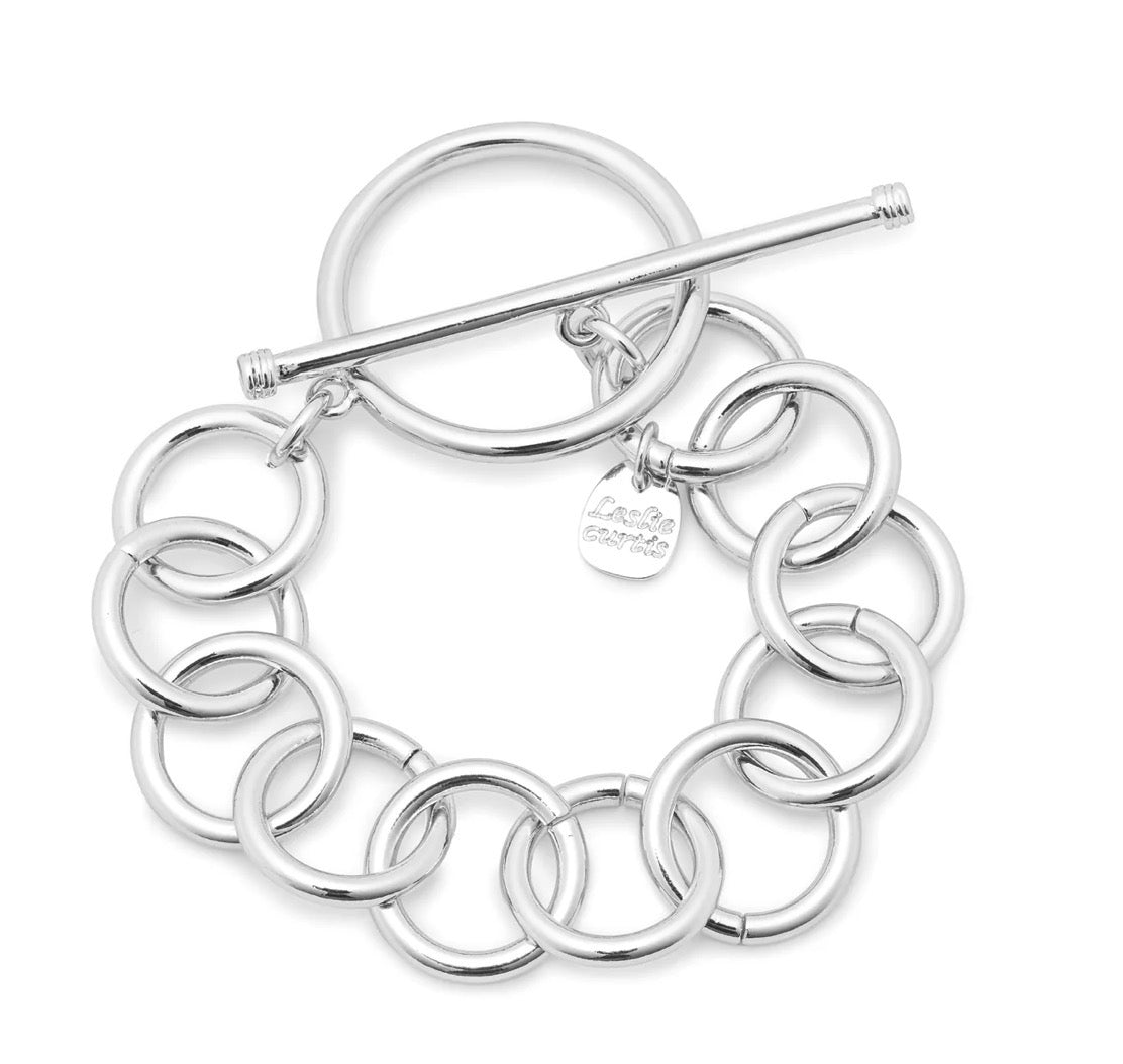 Leslie Curtis Valerie Chunky Silver Link Bracelet