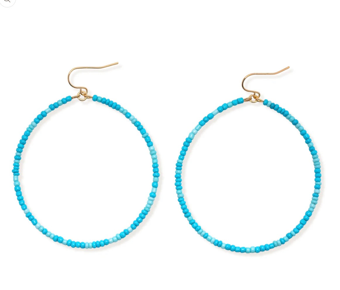 Leslie Curtis Shiloh Turquoise Beaded Hoop Earring