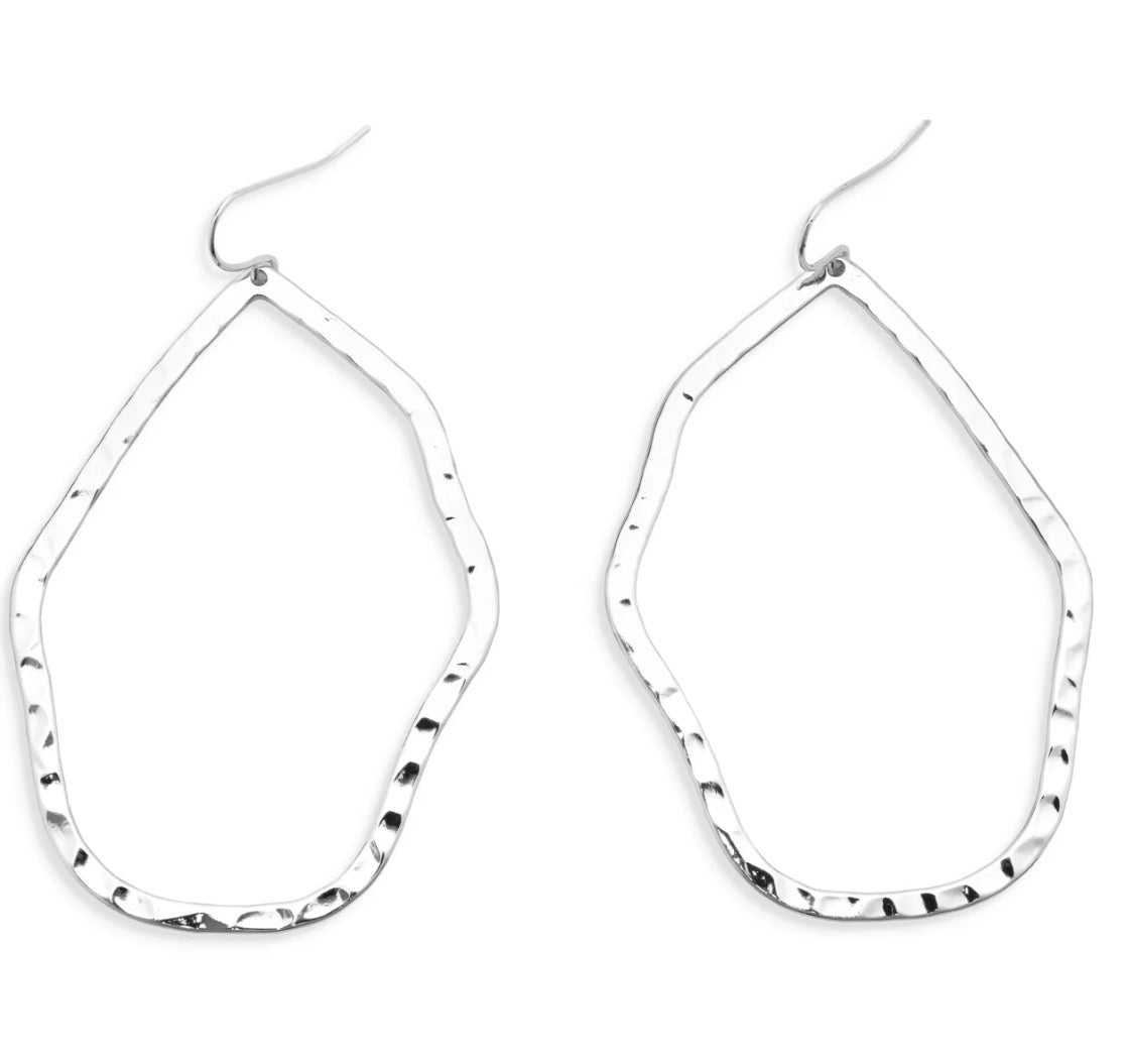 Leslie Curtis Banks Hammered Silver Hoops