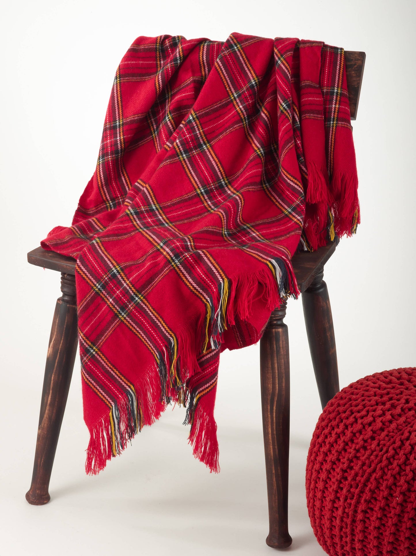 Christmas Plaid Design Throw: Red / 50"x60"