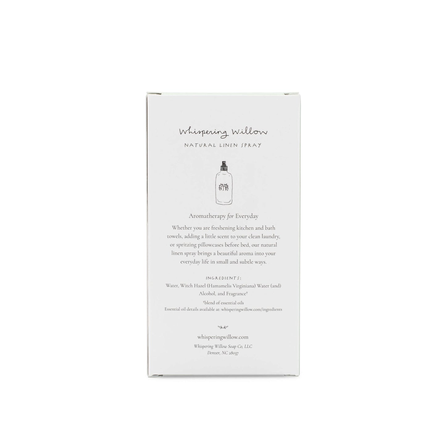 Whispering Willow Rose Linen Spray - 4oz Glass Bottle