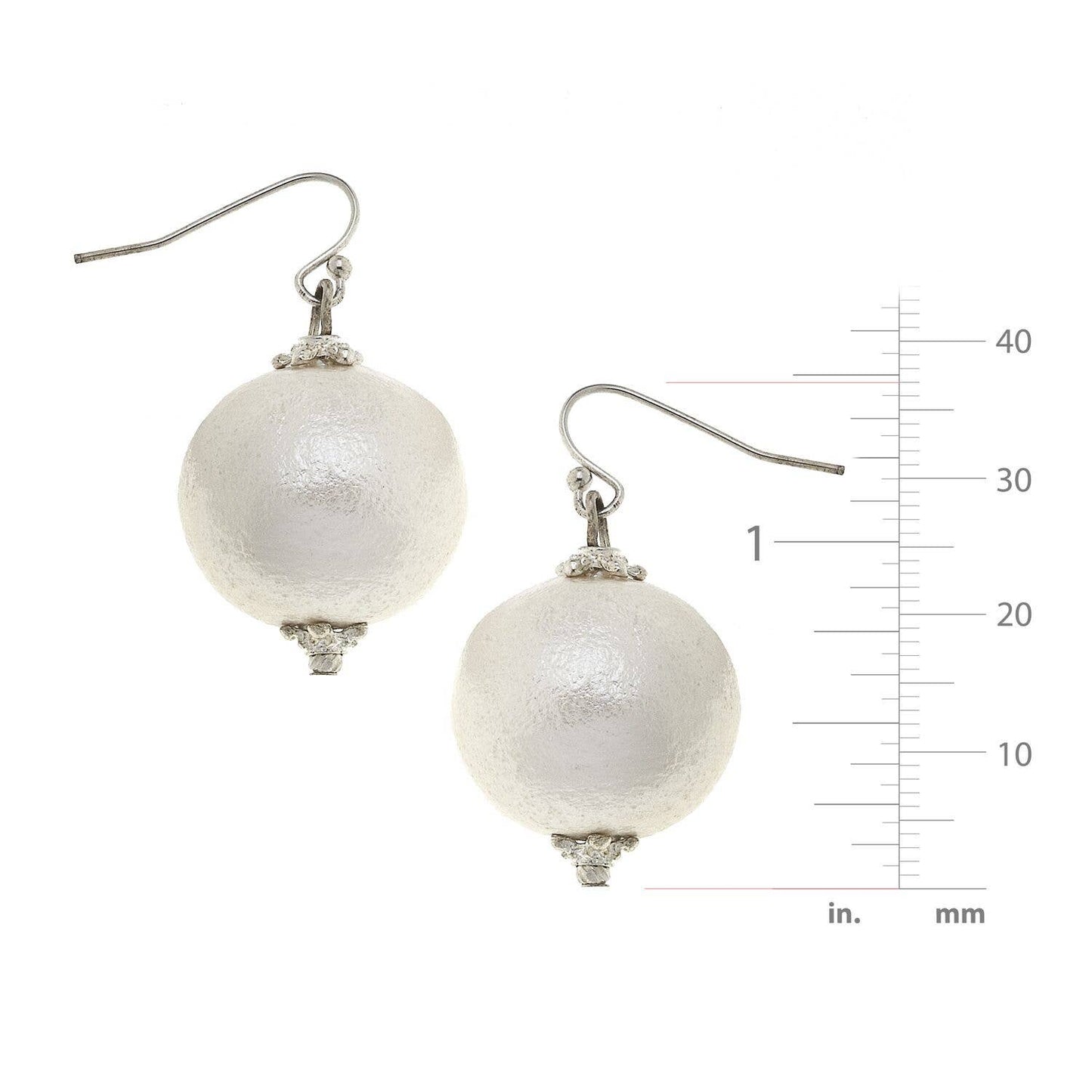 Susan Shaw Silver Cotton Pearl Earrings