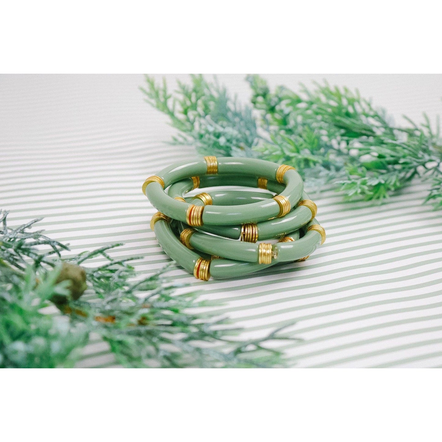Fresh Sage Bamboo Stretch Bracelet