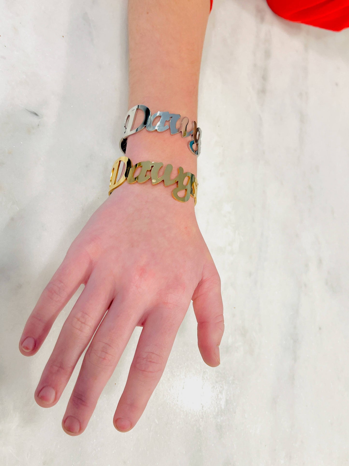 DAWGS Bangle Bracelets Medium script size Stainless Go Dawgs: Yellow Gold